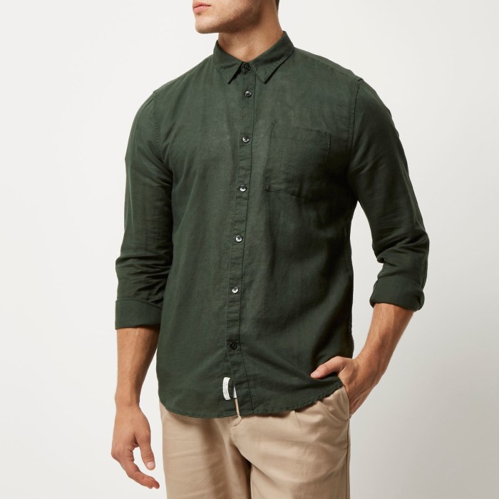 Dark Green Mens Dress Shirt Slim Fit Perfect for a Stylish Look