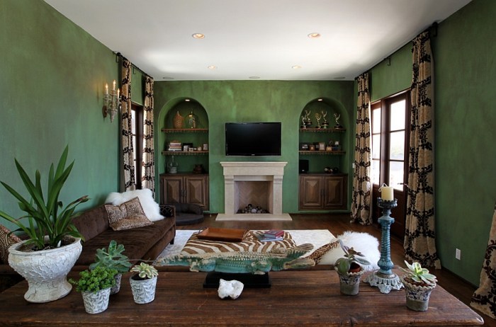 How to decorate a light green living room