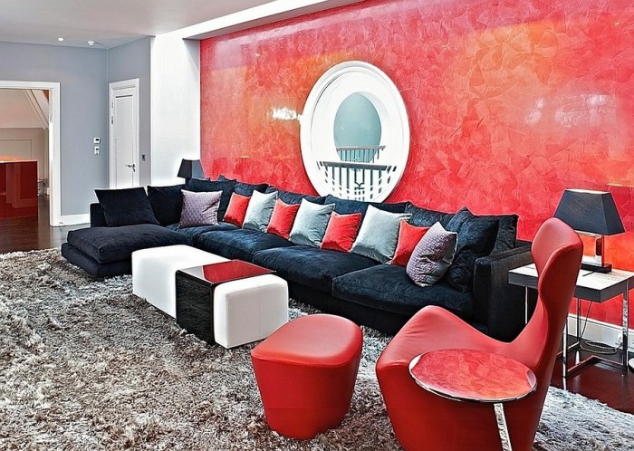 How to decorate a room red and black