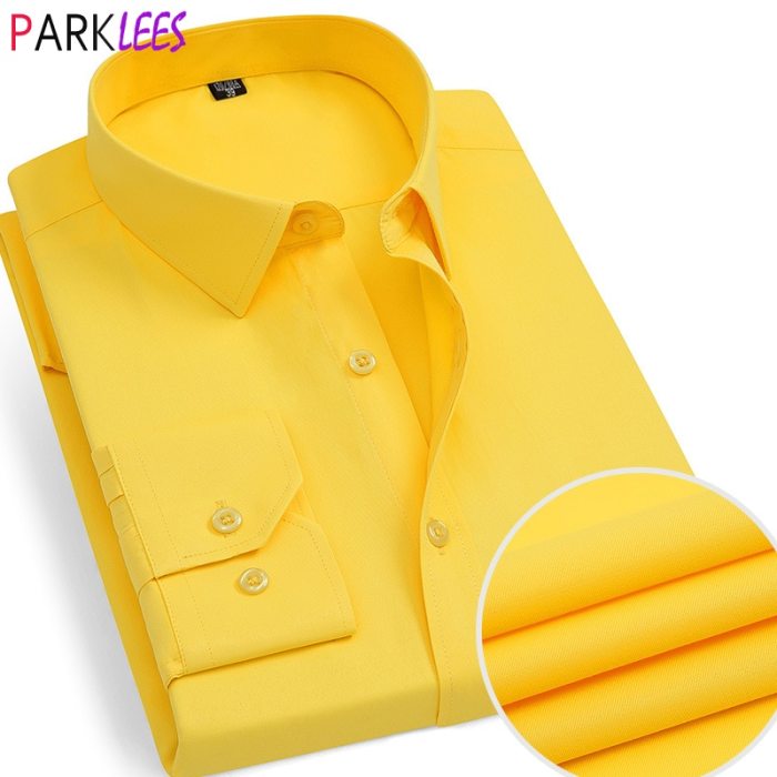 Yellow mens dress shirts