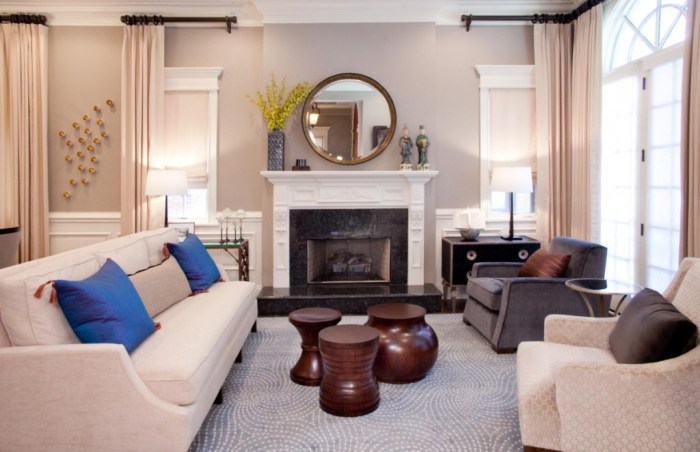 How to decorate asymmetrical living room